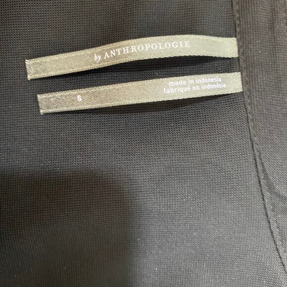 Anthropologie S Black Sheer Peasant Top Ruffle Goth Romantic‎ Dark Academia Boho - Picture 4 of 9